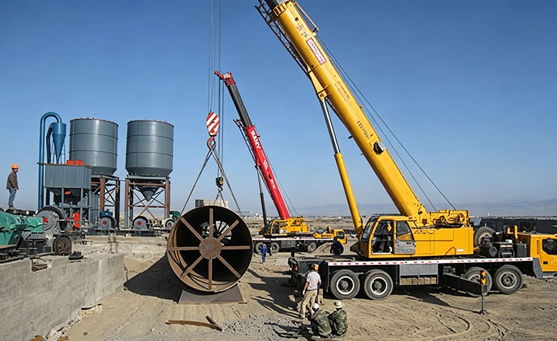 菲律宾环保石灰回转窑安装现场 菲律宾环保石灰回转窑安装现场