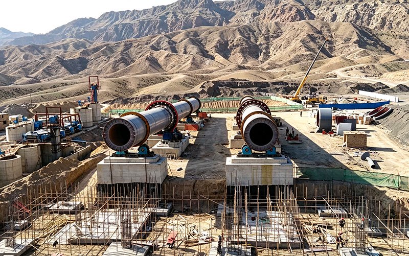 Ningxia Ф3.5×75m 400t/d Lime Rotary Kiln Installation Site