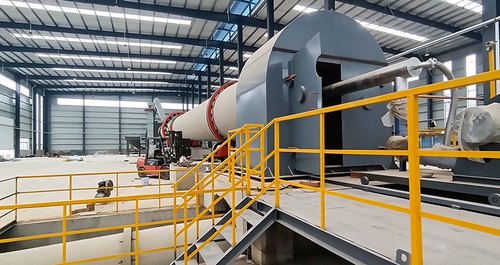 India Ф2.5×60m 150t/d Quartz Sand Rotary Kiln Site