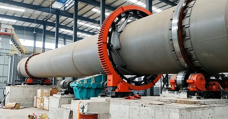 湖北Ф2.2X45m催化剂回转窑生产现场 湖北Ф2.2X45m催化剂回转窑生产现场