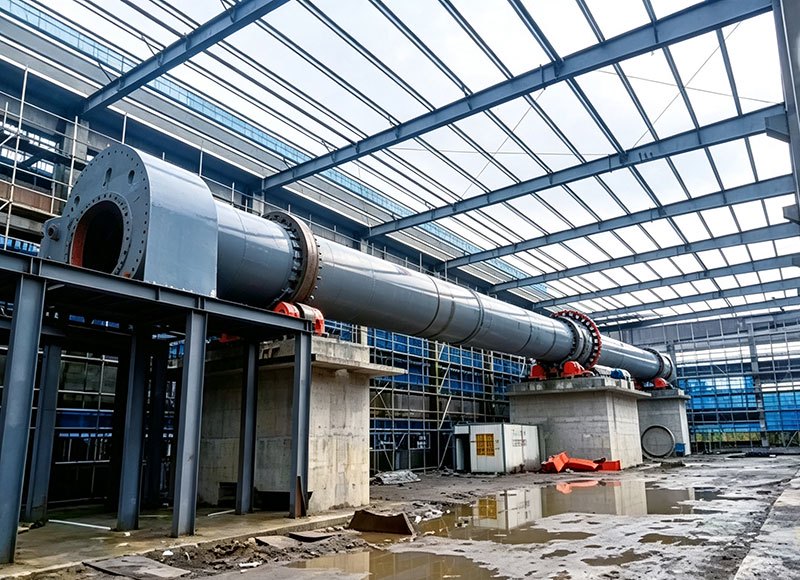 浙江嘉兴海宁Ф2.5×60m氟化钙回转窑现场 浙江嘉兴海宁Ф2.5×60m氟化钙回转窑现场
